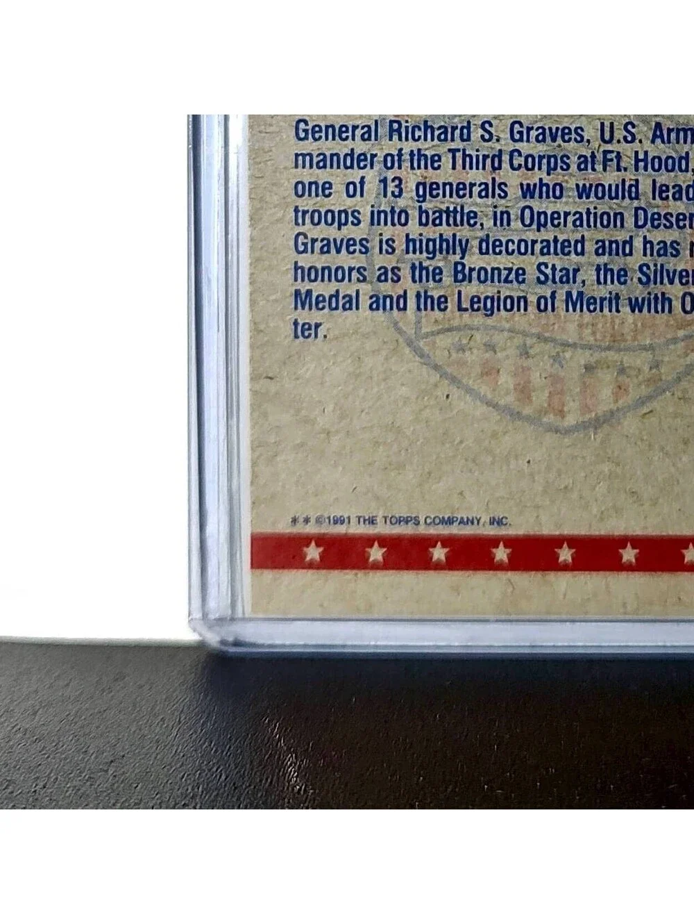 General Richard G. Graves 1991 Topps Desert Storm #5 Card - Picture 9 of 10